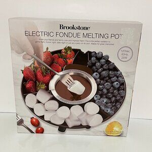 BROOKSTONE ELECTRIC FONDUE MELTING POT - NEW in box